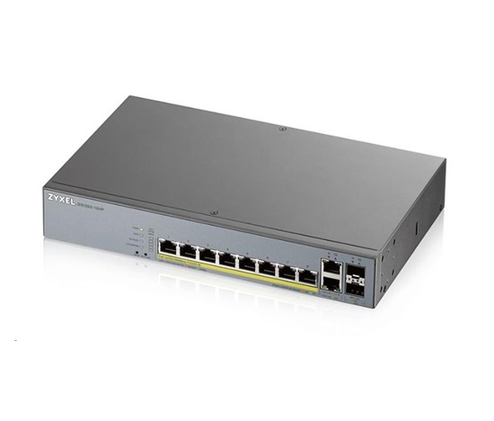 Zyxel GS1350-12HP 12 Port smart managed CCTV PoE switch, long range, 130W, 10x GbE, 2x SFP