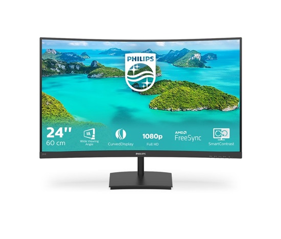 Philips MT VA LED 23,6" 241E1SCA/00 - VA panel, 1920x1080, D-Sub, HDMI, repro, zakriven