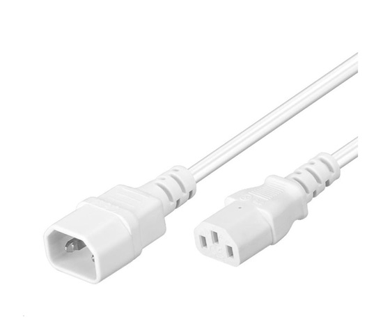 PREMIUMCORD Prodlužovací kabel síť 230V, C13-C14, bílý 3m