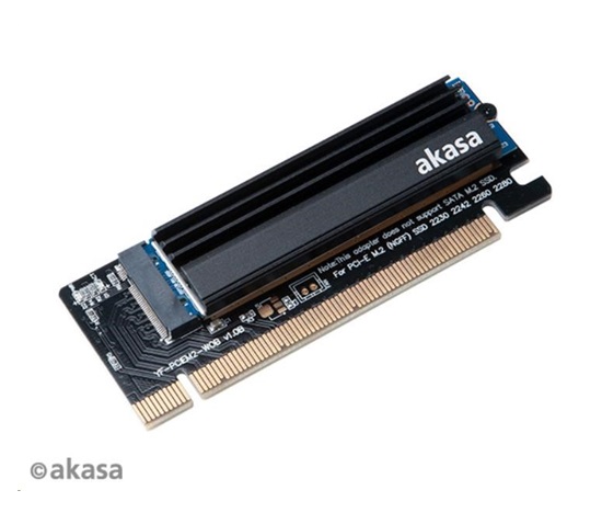 AKASA adaptér M.2 SSD to PCIe adapter card with heatsink cooler