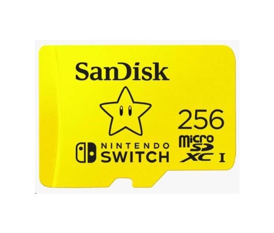 SanDisk MicroSDXC karta 256GB for Nintendo Switch (R:100/W:90 MB/s, UHS-I, V30,U3, C10, A1) licensed Product,Super Mario