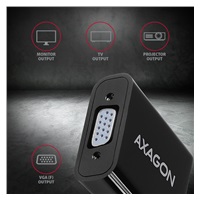 AXAGON RVH-VGAN, HDMI -> VGA redukce / adaptér, FullHD, audio výstup, micro USB nap. konektor