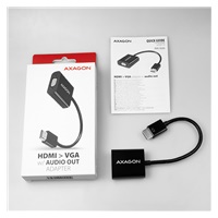 AXAGON RVH-VGAN, HDMI -> VGA redukce / adaptér, FullHD, audio výstup, micro USB nap. konektor
