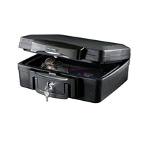 MasterLock H0100EURHRO bezpečnostní kufr odolný ohni a vodě, na klíč, černá