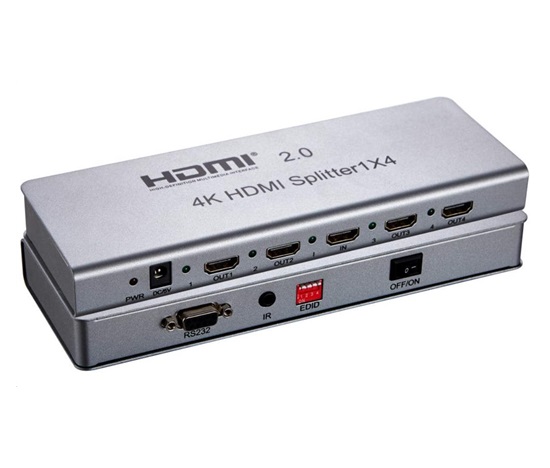 PremiumCord HDMI 2.0 splitter 1-4 porty, 4K x 2K/60Hz, FULL HD, 3D