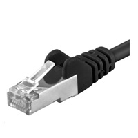 PREMIUMCORD Patch kabel CAT6a S-FTP, RJ45-RJ45, AWG 26/7 0,25m černá