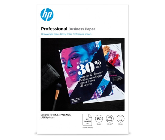 HP Prof Biz Gls 180g A4 150sh FSC Paper