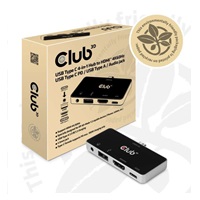 Club3D hub pro mobilní telefony USB Type C 4-in-1 Hub to HDMI™ 4K60Hz USB Type C PD / USB Type A / Audio jack