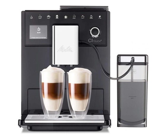 Melitta CI Touch F630-102 automatický kávovar, 1400 W, 15 bar, vestavěný mlýnek, nádoba na mléko, černý