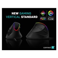 CONNECT IT GAME FOR HEALTH ergonomická vertikální myš, drátová, černá