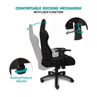 CONNECT IT herní křeslo Monaco Pro, látkové, černé