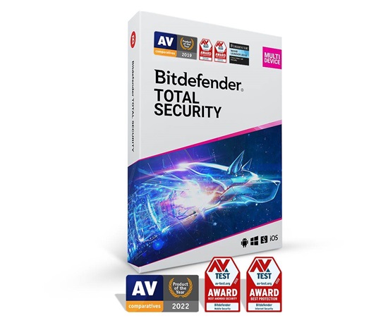 Bitdefender Total Security - 5 zařízení na 2 roky - elektronická licence do emailu