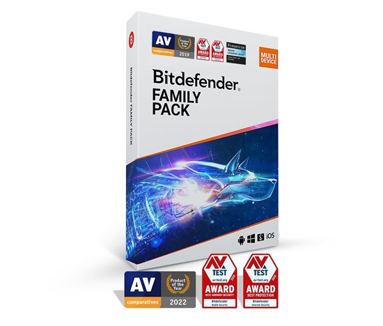 Bitdefender Family pack - 15 zařízení na 3 roky - elektronická licence do emailu