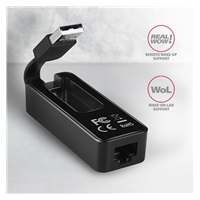 AXAGON ADE-XR, USB 2.0 - Fast Ethernet síťová karta, auto instal, černá