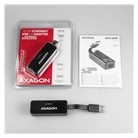 AXAGON ADE-XR, USB 2.0 - Fast Ethernet síťová karta, auto instal, černá