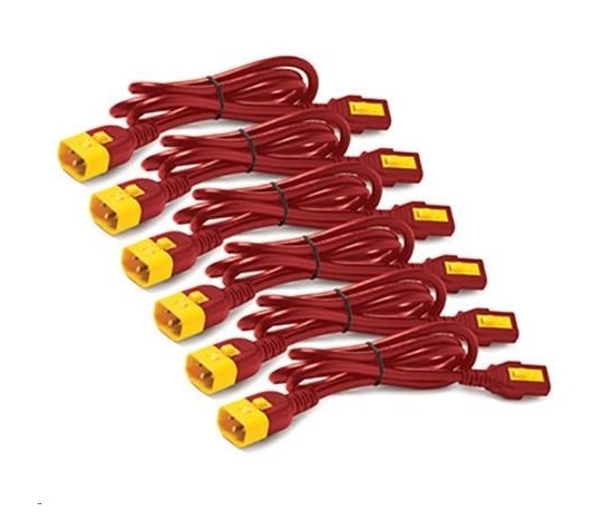 APC Power Cord Kit (6 ks), Locking, C13 to C14, 1.8m, Red