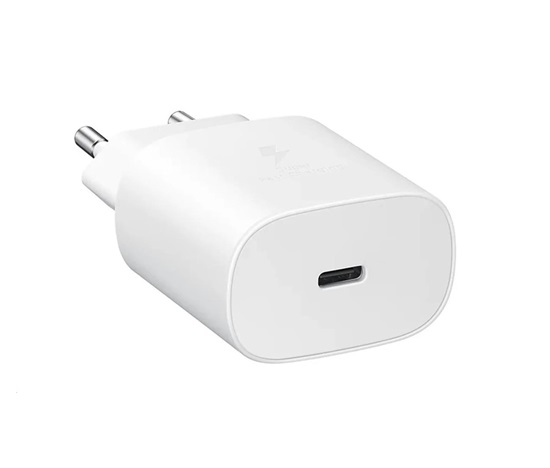 Samsung cestovní nabíječka EP-TA800XWE, Quickcharge 25W, kabel USB-C, bílá