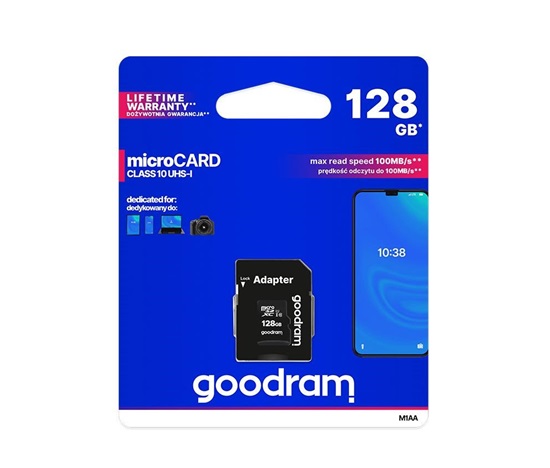 GOODRAM MicroSDXC karta 128GB M1AA, UHS-I Class 10, U1 + adaptér