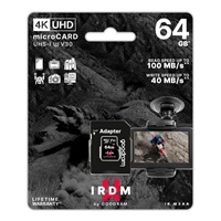 GOODRAM microSDXC karta 64GB IRDM (R:100/W:70 MB/s), UHS-I Class 10, U3, V30 + Adapter