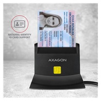 AXAGON CRE-SM2, USB-A StandReader 4-slot čtečka Smart card (eObčanka) + SD/microSD/SIM, kabel 1.3 m