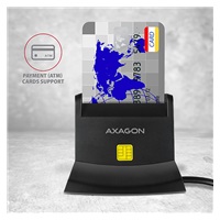 AXAGON CRE-SM2, USB-A StandReader 4-slot čtečka Smart card (eObčanka) + SD/microSD/SIM, kabel 1.3 m