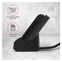 AXAGON CRE-SM2, USB-A StandReader 4-slot čtečka Smart card (eObčanka) + SD/microSD/SIM, kabel 1.3 m