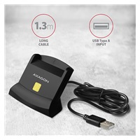 AXAGON CRE-SM2, USB-A StandReader 4-slot čtečka Smart card (eObčanka) + SD/microSD/SIM, kabel 1.3 m