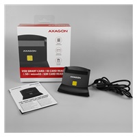 AXAGON CRE-SM2, USB-A StandReader 4-slot čtečka Smart card (eObčanka) + SD/microSD/SIM, kabel 1.3 m