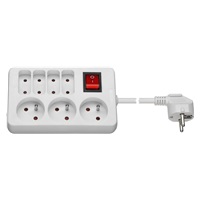 PREMIUMCORD Prodlužovací přívod 230V 1,5m 3+4 zásuvky+vypínač