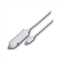 Hama nabíječka do vozidla s kabelem, Apple Lightning, MFI, 1 A, bílá