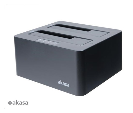 AKASA HDD box DuoDock X3 HDD/SSD, USB 3.1, 2.5" a 3.5", pro 2 disky současně