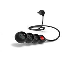 CONNECT IT prodlužovací kabel 230 V, 3 zásuvky, 1,5 m, s vypínačem (černý)
