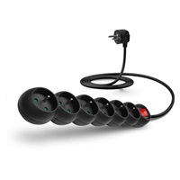 CONNECT IT prodlužovací kabel 230 V, 6 zásuvek, 2 m, s vypínačem (černý)