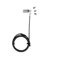 DICOTA Universal Security Cable Lock, 3 Exchangeable heads fits all slots, preset code