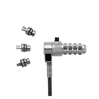 DICOTA Universal Security Cable Lock, 3 Exchangeable heads fits all slots, preset code
