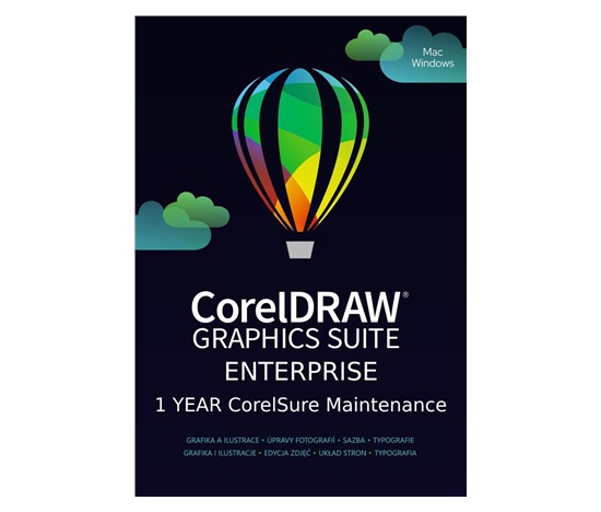 CorelDRAW Graphics Suite Perpetual Edu 1Y CorelSure Maintenance (251+) (Windows / MAC) EN/DE/FR/BR/ES/IT/NL/CZ/PL