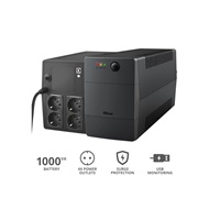 TRUST UPS Paxxon 1000VA UPS with 4 standard wall power outlets