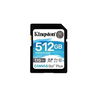 Kingston SDXC karta 512GB Canvas Go! Plus, R:170/W:90MB/s, Class 10, UHS-I, U3, V30