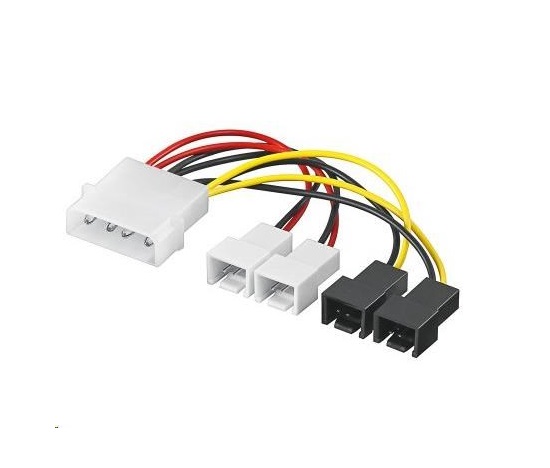 PREMIUMCORD Kabel napájecí FAN 5,25"-2x 12V, 2x 5V TX 3pin