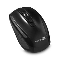 CONNECT IT Bezdrátová optická myš (+ 2x AAA baterie zdarma), černá