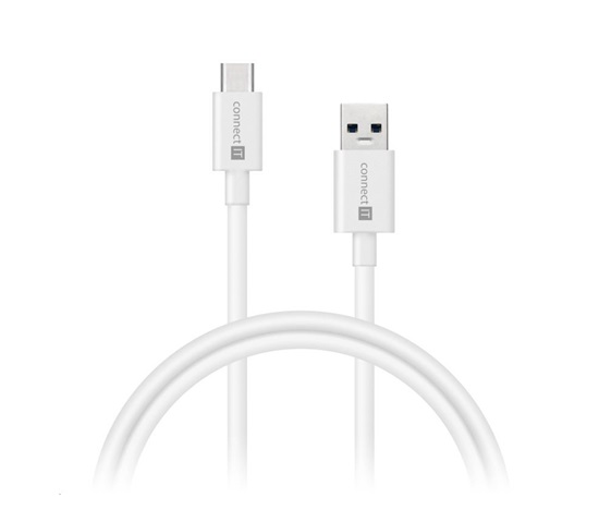 CONNECT IT Wirez USB-C (Type C) -> USB-A, USB 3.1 Gen 1, bílá, 2 m