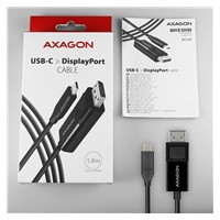 AXAGON RVC-DPC, USB-C -> DisplayPort redukce / kabel 1.8m, 4K/60Hz