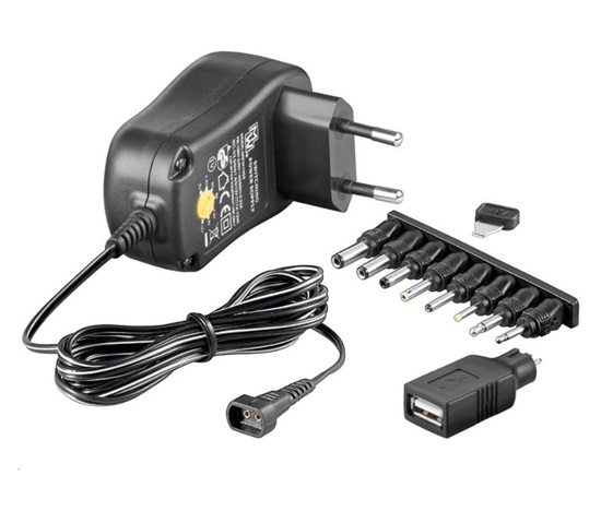 Goobay Univerzální napájecí adaptér 230V/3-12V stejnosměrný 300mA POŠKOZEN OBAL