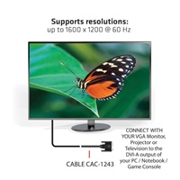 Club3D kabel DVI-A na VGA, 3m, 28 AWG