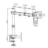 Levný kvalitní stolní držák monitoru Fiber Novelty F10
