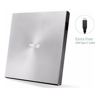 BAZAR ASUS DVD ZenDrive SDRW-08U9M-U SILVER, External Slim DVD-RW, USB Type-C/Type-A, M-DISC (POŠKOZENÝ OBAL)