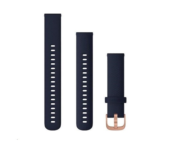 Garmin řemínek Quick Release 18mm, silikonový tmavě modrý, růžovozlatá přezka