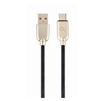 GEMBIRD Kabel USB 2.0 AM na Type-C kabel (AM/CM), 1m, pogumovaný, černý, blister, PREMIUM QUALITY