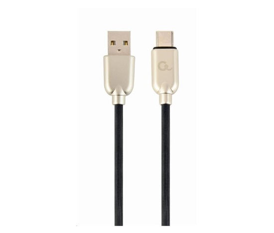 GEMBIRD Kabel USB 2.0 AM na Type-C kabel (AM/CM), 1m, pogumovaný, černý, blister, PREMIUM QUALITY