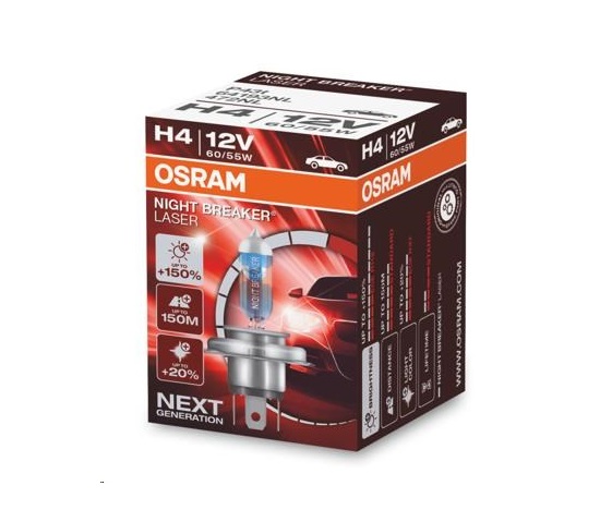 OSRAM autožárovka H4 NIGHT BREAKER® LASER 12V 60/55W P43t (Duo-Box)